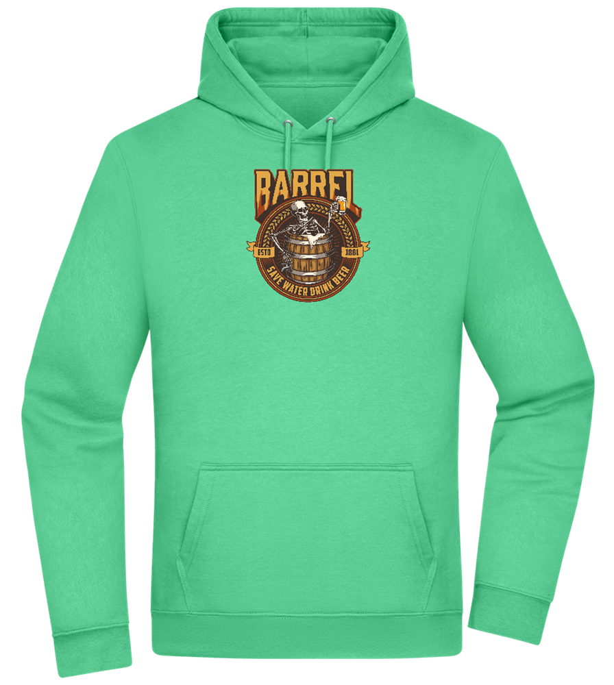 Save Water Drink Beer Barrel Design - Premium Essential Unisex Hoodie_SPRING GREEN_front