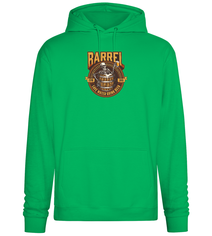 Save Water Drink Beer Barrel Design - Premium Essential Unisex Hoodie_SPRING GREEN_front