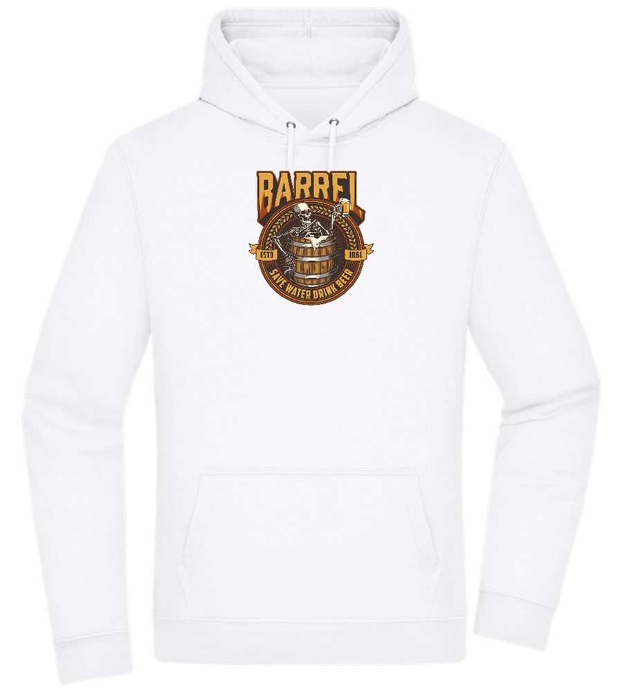 Save Water Drink Beer Barrel Design - Premium Essential Unisex Hoodie_WHITE_front