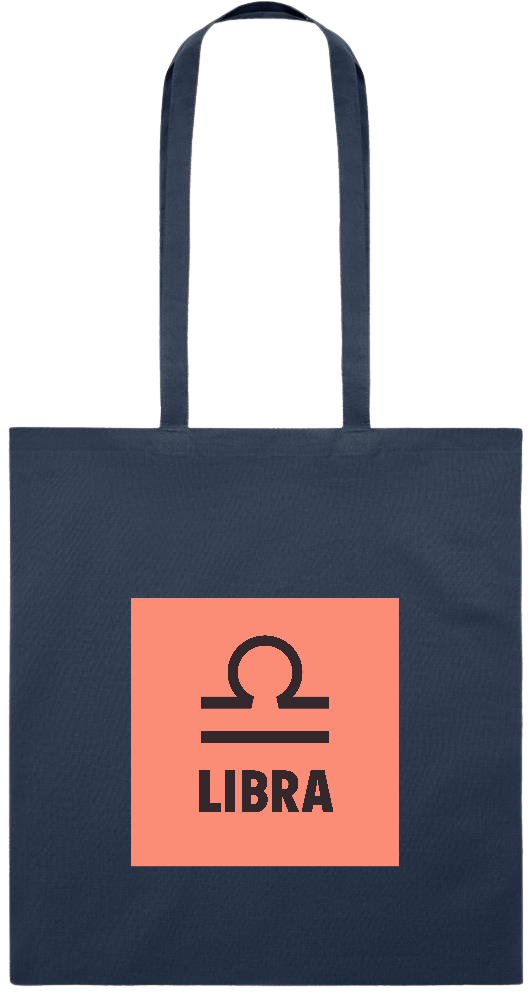 Zodiac Libra Design - Premium colored cotton tote bag_FRENCH NAVY_front