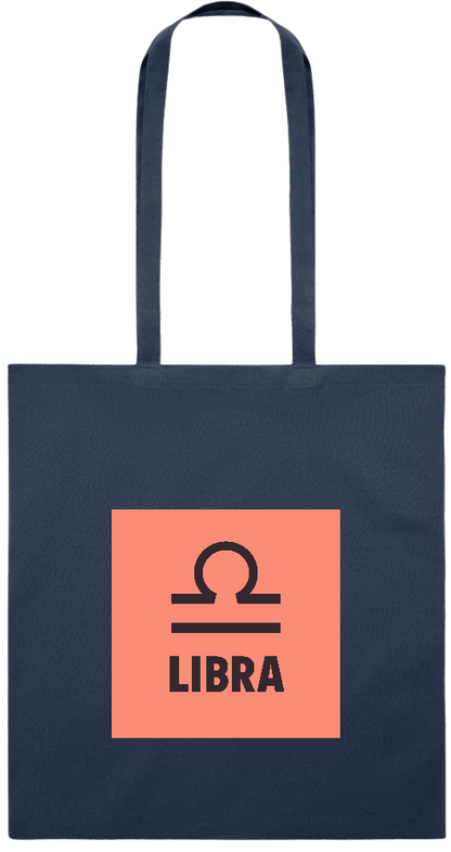 Zodiac Libra Design - Premium colored cotton tote bag_FRENCH NAVY_front