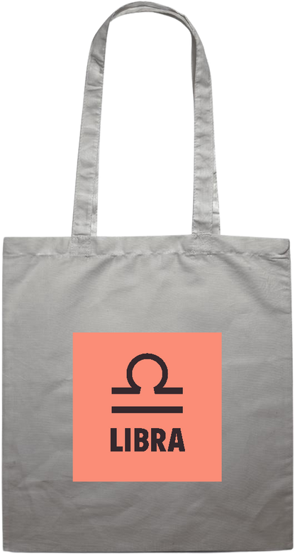 Zodiac Libra Design - Premium colored cotton tote bag_GREY_front