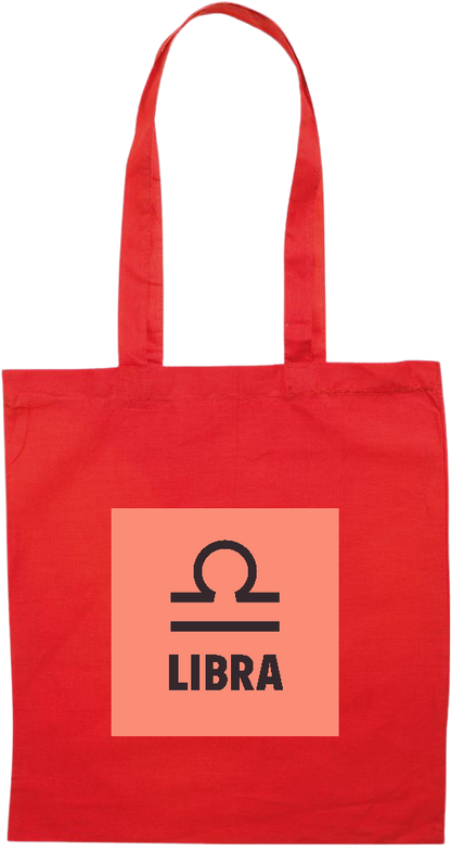 Zodiac Libra Design - Premium colored cotton tote bag_RED_front