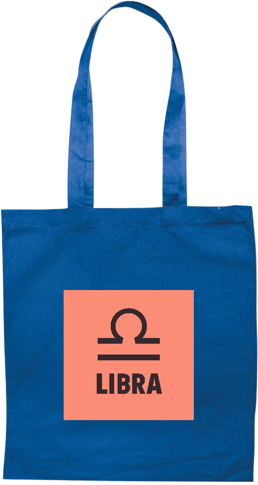 Zodiac Libra Design - Premium colored cotton tote bag_ROYAL BLUE_front