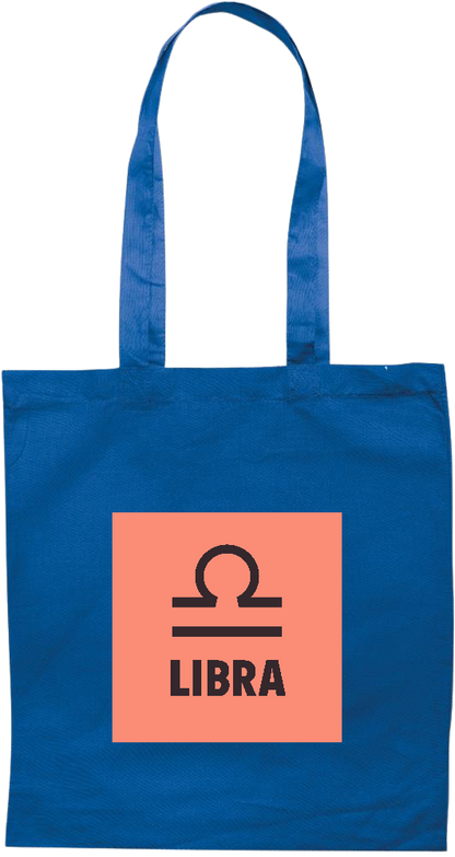 Zodiac Libra Design - Premium colored cotton tote bag_ROYAL BLUE_front