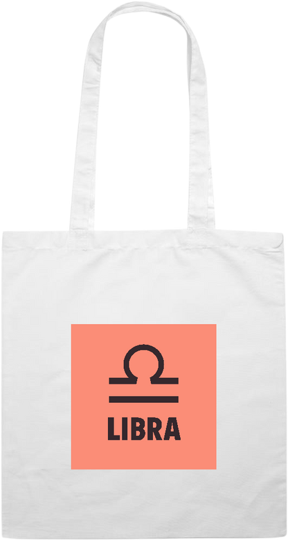 Zodiac Libra Design - Premium colored cotton tote bag_WHITE_front