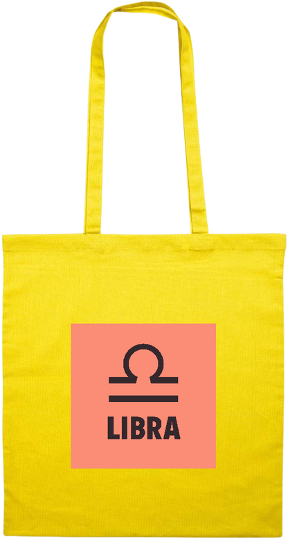 Zodiac Libra Design - Premium colored cotton tote bag_YELLOW_front