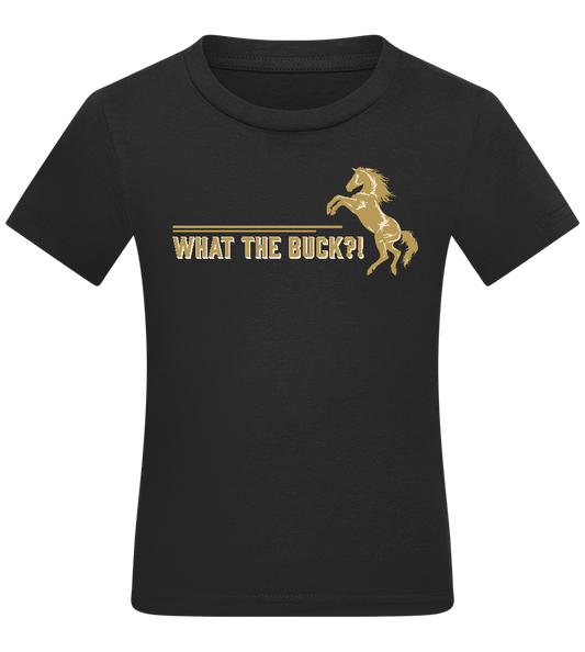 What The Buck Design - Comfort kids fitted t-shirt_DEEP BLACK_front