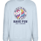 Believe in Magic Unicorn Design - Comfort Essential Unisex Sweater_CREAMY BLUE_front