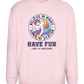 Believe in Magic Unicorn Design - Comfort Essential Unisex Sweater_LIGHT PEACH ROSE_front