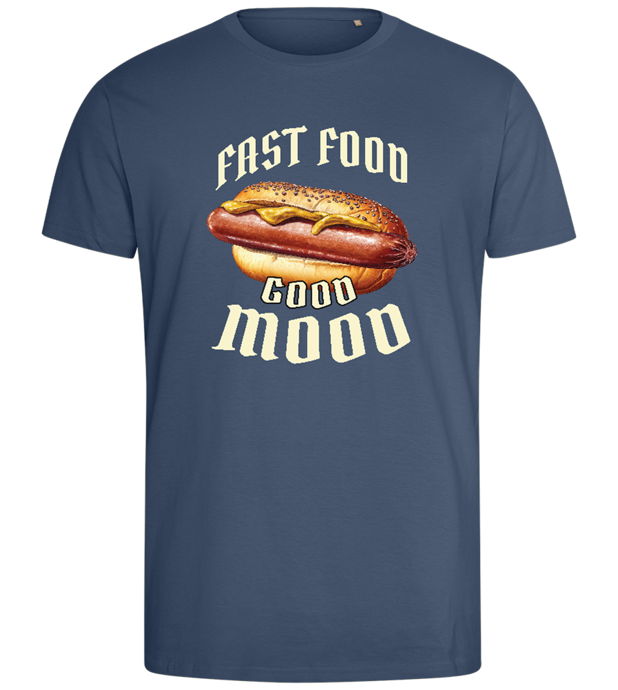 Fast Food Good Mood Design - Comfort men's fitted t-shirt_DENIM_front