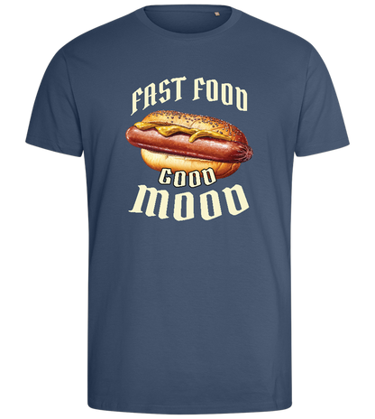 Fast Food Good Mood Design - Comfort men's fitted t-shirt_DENIM_front