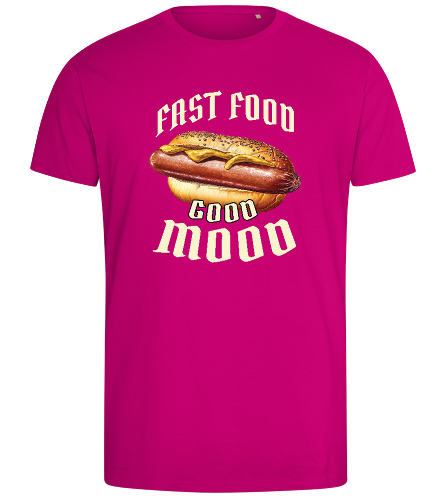 Fast Food Good Mood Design - Comfort men's fitted t-shirt_FUCHSIA_front