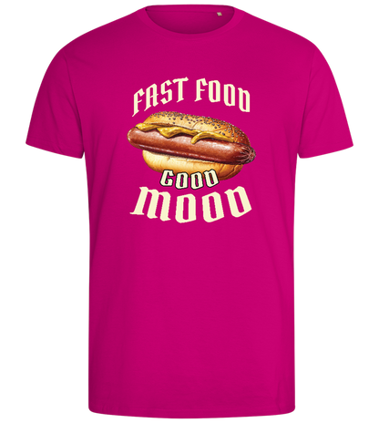 Fast Food Good Mood Design - Comfort men's fitted t-shirt_FUCHSIA_front