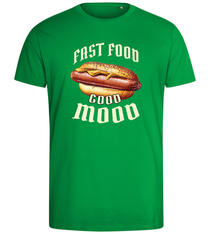 Fast Food Good Mood Design - Comfort men's fitted t-shirt_MEADOW GREEN_front