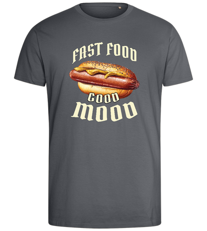 Fast Food Good Mood Design - Comfort men's fitted t-shirt_MOUSE GREY_front