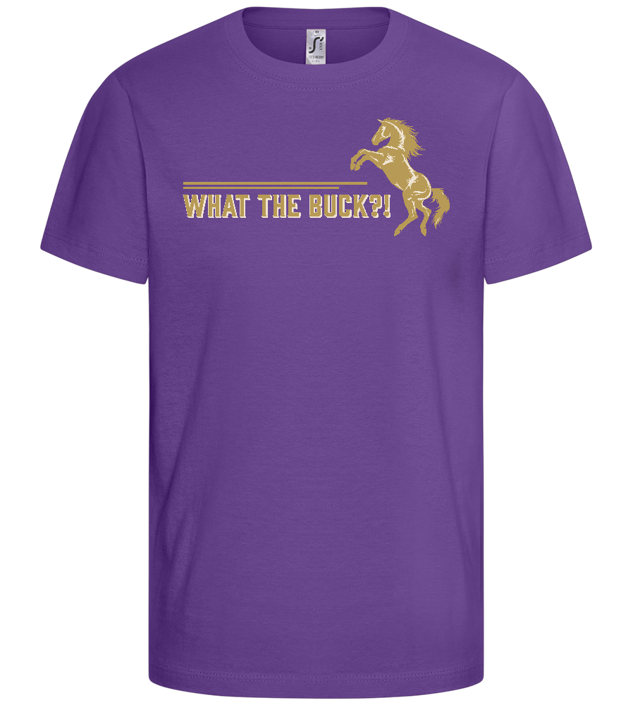 What The Buck Design - Basic kids t-shirt_DARK PURPLE_front