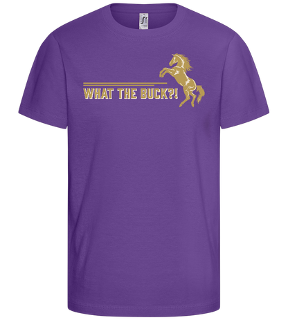 What The Buck Design - Basic kids t-shirt_DARK PURPLE_front