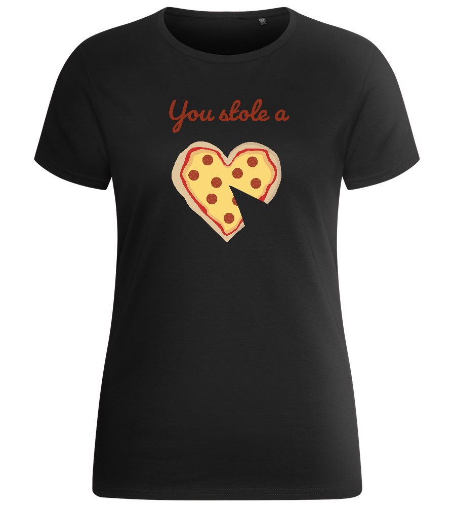 The Stolen Slice Design - Basic women's fitted t-shirt_DEEP BLACK_front