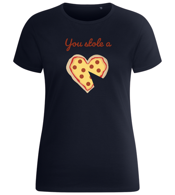 The Stolen Slice Design - Basic women's fitted t-shirt_FRENCH NAVY_front