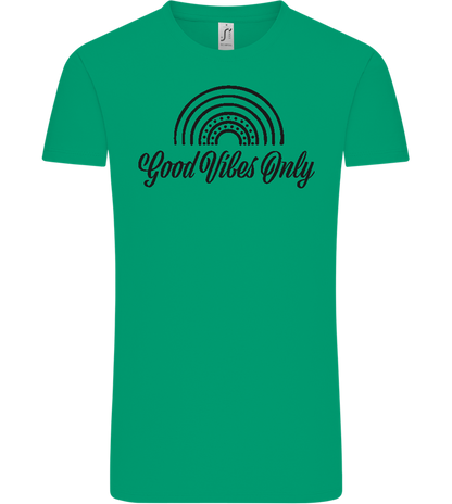 Good Vibes Only Design - Comfort Unisex T-Shirt_SPRING GREEN_front