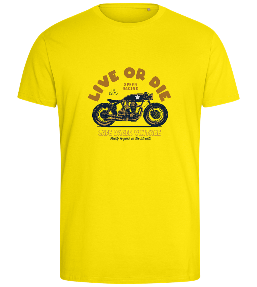 Cafe Racer Motor Design - Comfort men's fitted t-shirt_YELLOW_front