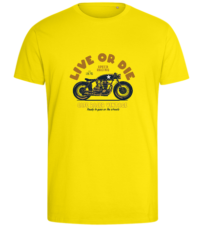 Cafe Racer Motor Design - Comfort men's fitted t-shirt_YELLOW_front