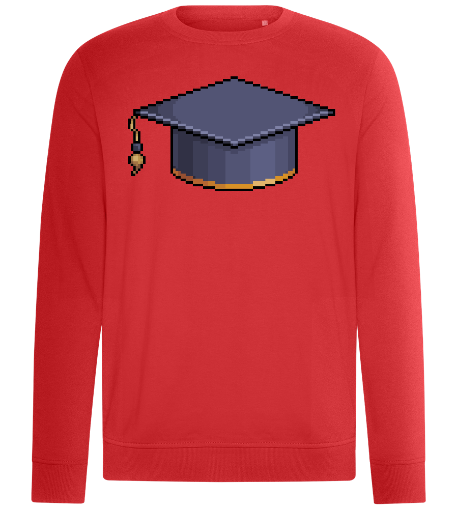 Pixel Graduation Cap Design - Comfort unisex sweater_RED_front