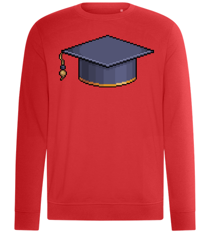 Pixel Graduation Cap Design - Comfort unisex sweater_RED_front