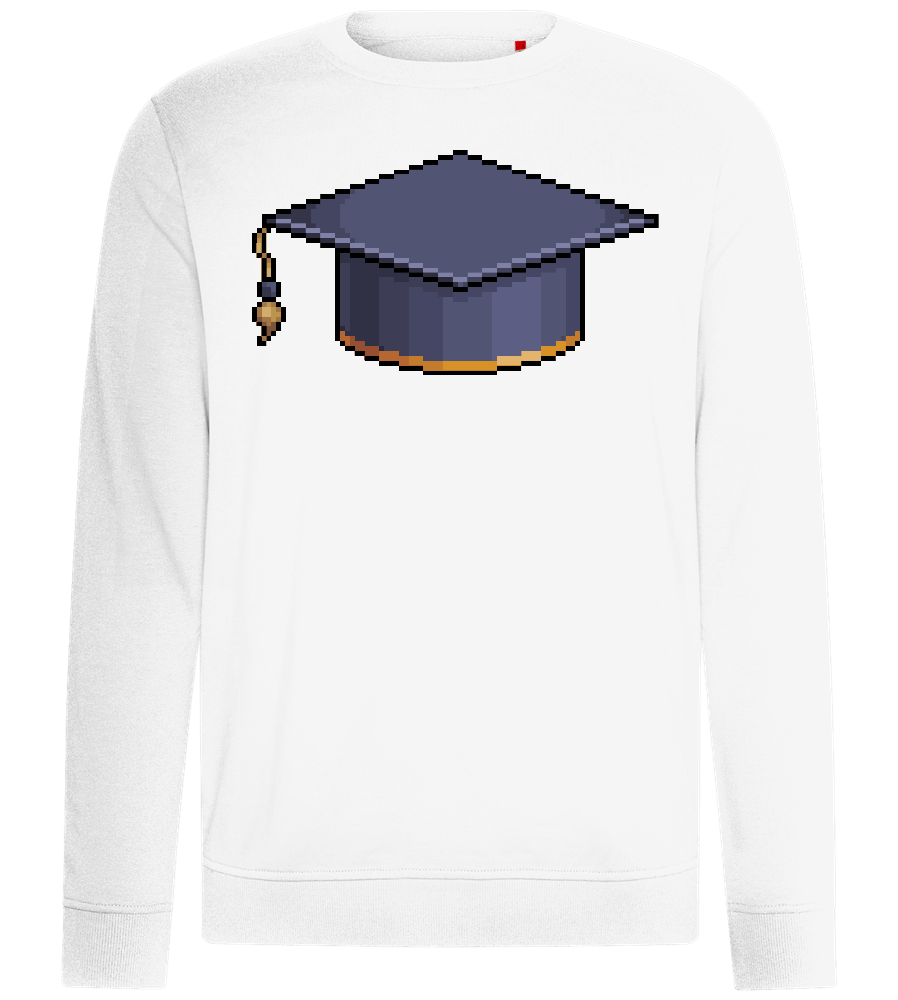 Pixel Graduation Cap Design - Comfort unisex sweater_WHITE_front