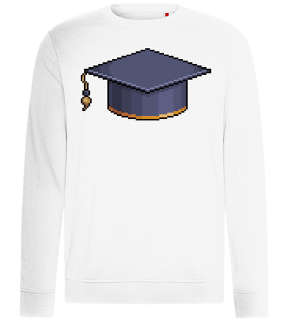 Pixel Graduation Cap Design - Comfort unisex sweater_WHITE_front