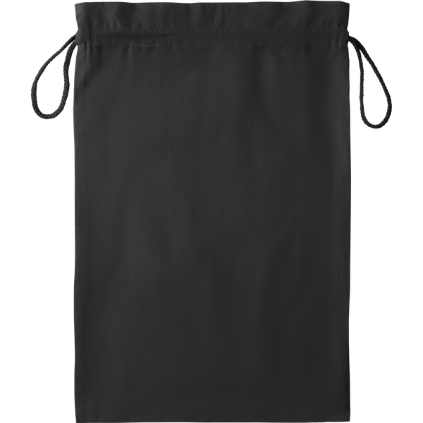 Large Cotton Draw Cord Bag (Black)_BLACK_front