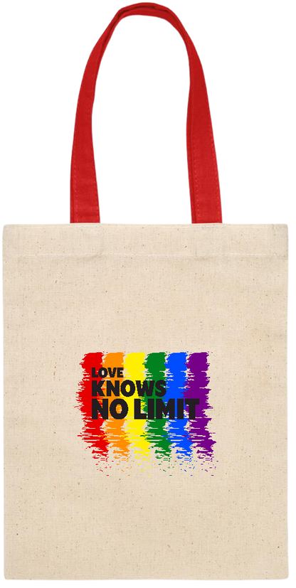 Love Knows No Limits Design - Essential small colored handle gift bag_RED_front