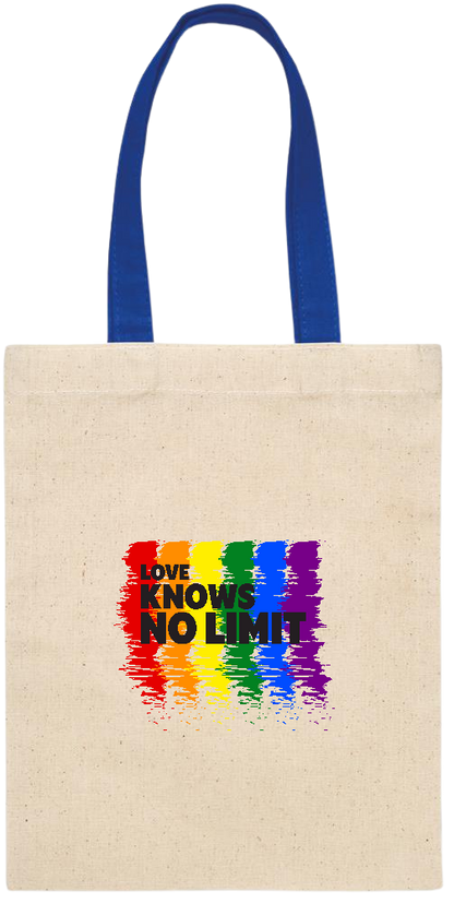 Love Knows No Limits Design - Essential small colored handle gift bag_ROYAL BLUE_front