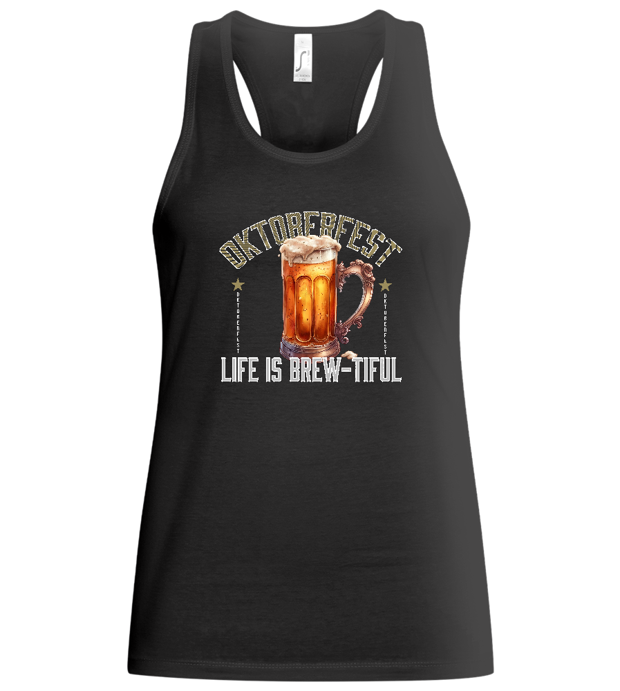 Life is Brew-tiful Design - Basic women's tank top_DEEP BLACK_front