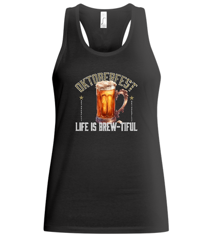 Life is Brew-tiful Design - Basic women's tank top_DEEP BLACK_front