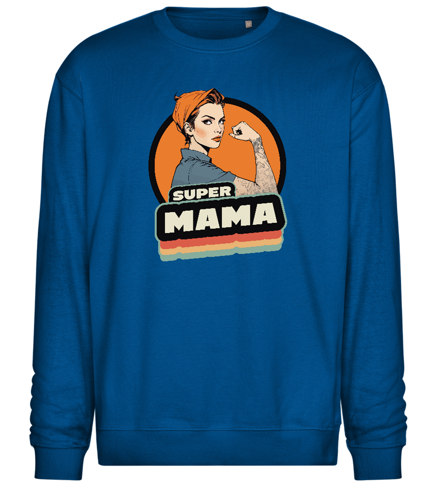 Super Mama Design - Comfort Essential Unisex Sweater_ROYAL_front