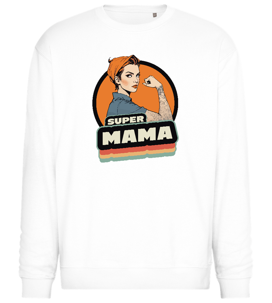 Super Mama Design - Comfort Essential Unisex Sweater_WHITE_front