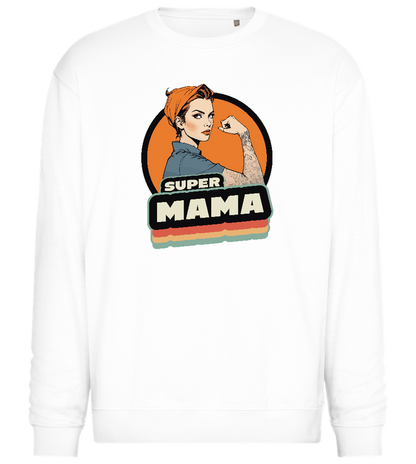 Super Mama Design - Comfort Essential Unisex Sweater_WHITE_front