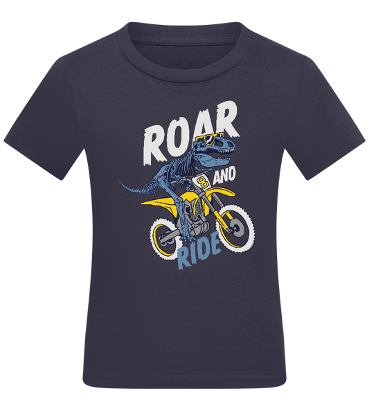 Dino Biker Design - Comfort kids fitted t-shirt_FRENCH NAVY_front