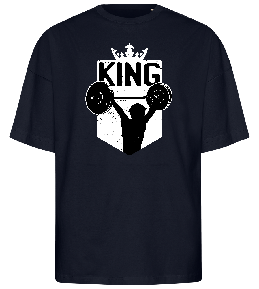 Weightlifting King Design - Premium men's oversized t-shirt_FRENCH NAVY_front