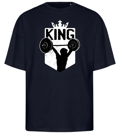 Weightlifting King Design - Premium men's oversized t-shirt_FRENCH NAVY_front