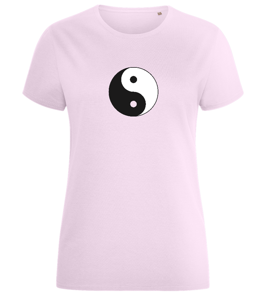 Yin Yang Symbol Design - Comfort women's fitted t-shirt_LIGHT PINK_front