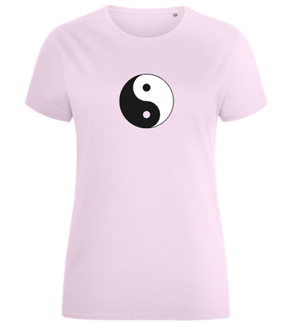 Yin Yang Symbol Design - Comfort women's fitted t-shirt_LIGHT PINK_front