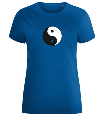 Yin Yang Symbol Design - Comfort women's fitted t-shirt_ROYAL_front