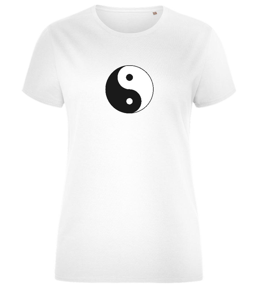 Yin Yang Symbol Design - Comfort women's fitted t-shirt_WHITE_front