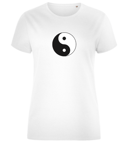 Yin Yang Symbol Design - Comfort women's fitted t-shirt_WHITE_front