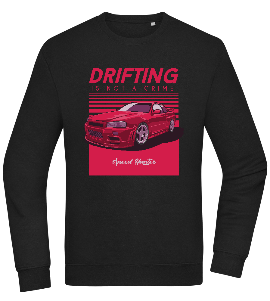 Drifting Not A Crime Design - Comfort Essential Unisex Sweater_BLACK_front