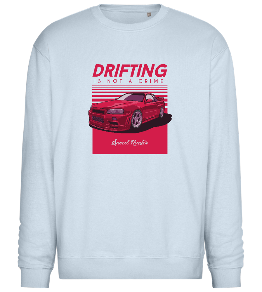 Drifting Not A Crime Design - Comfort Essential Unisex Sweater_CREAMY BLUE_front