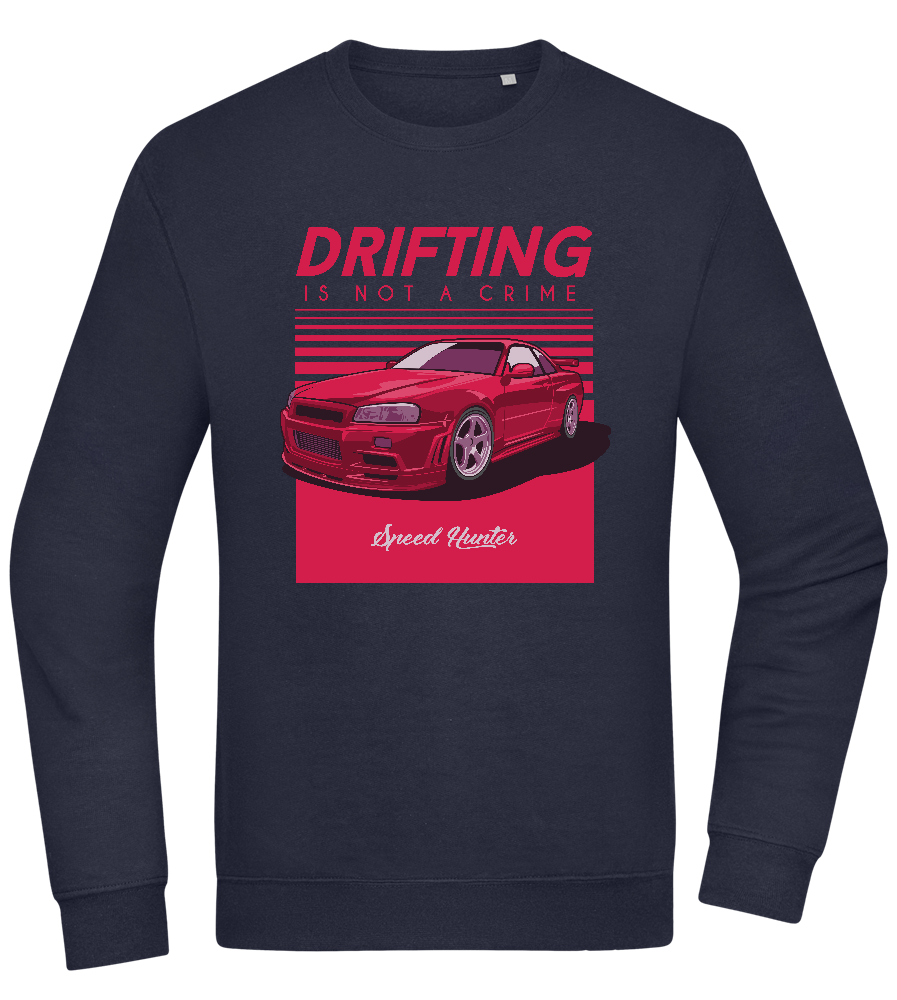 Drifting Not A Crime Design - Comfort Essential Unisex Sweater_FRENCH NAVY_front